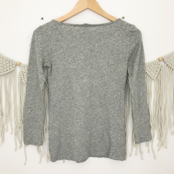 J. Crew Embellished Studded Quarter Sleeve Tee - Picture 6 of 7